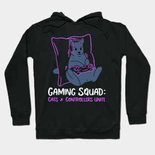 Gaming Squad: Cats & Controllers Unite Hoodie